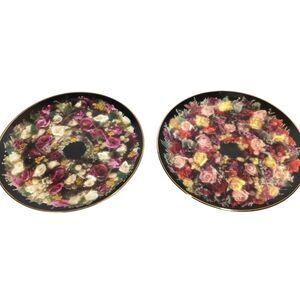 Floral Fascination Rose Wreaths by Artaffects 1993 Collector 2 Plate Vintage